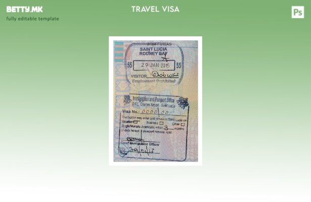 Модерен стил шаблон за патна виза Света Луција